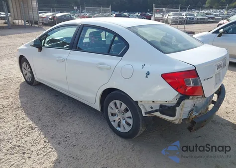 2012 Honda Civic Lx из США, поврежденный, VIN 19XFB2F53CE095779